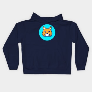 Cute Cat Head Cartoon Vector Icon Illustration (3) Kids Hoodie